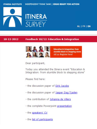 Web page summarizing presentations given during Itinera event
