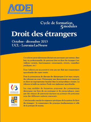 Affiche du cycle de formations sur le Droit des Étrangers