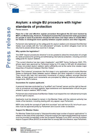cover pressrelease European Parliament