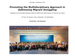 First page of report of EMN conference in Amsterdam including photo participants