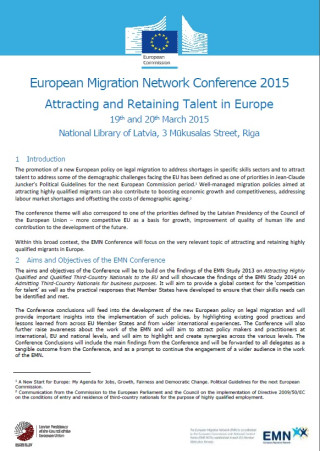 First page of concept paper of EMN annual conference Riga