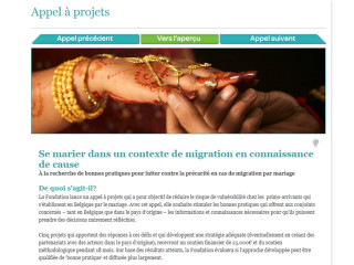 Capture d'écran de la page web annonçant l'appel à projets