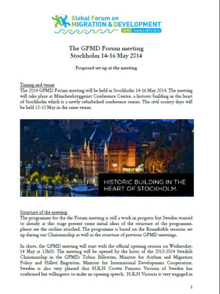 Capture of document presenting 2014 meeting of GFMD