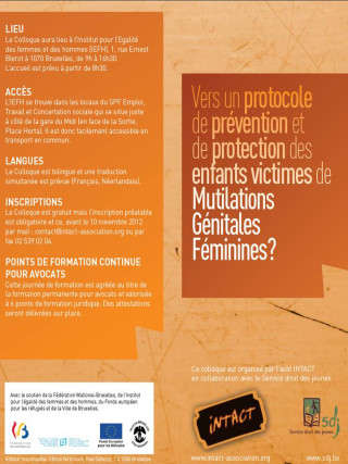 Flyer of the seminar on child victims of FGM