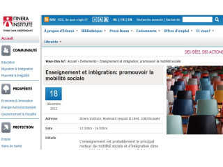 Capture d'écran de la page de l'Institut dédiée à l'événement