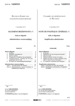 Couverture Note de politique générale 2015