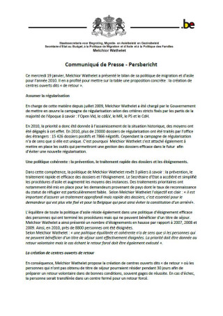 picture front page press release Wathelet