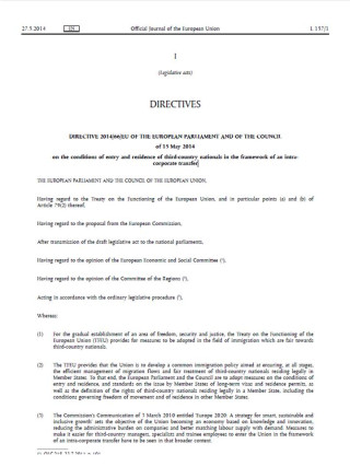 Printscreen of publication ICT Directive in Official Journal of the EU
