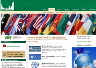 Capture d'écran du site web annonçant l'événement