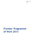 Cover page Frontex Work program 2013