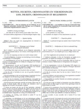 Print screen of the Belgian Gazette publicizing Law 4 December 2012