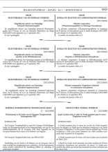 Page of Belgian Official Gazette publishing call for project ERF