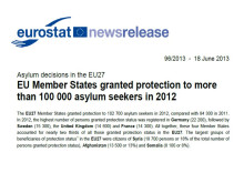 Snapshot of First page of Eurostat release 18 June