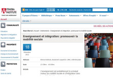 Capture d'écran de la page de l'Institut dédiée à l'événement