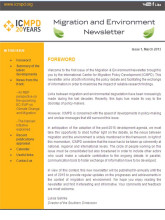 Première page de la lettre d'information sur les migrations et l'environnement
