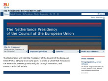 Screenshot of NL presidency website